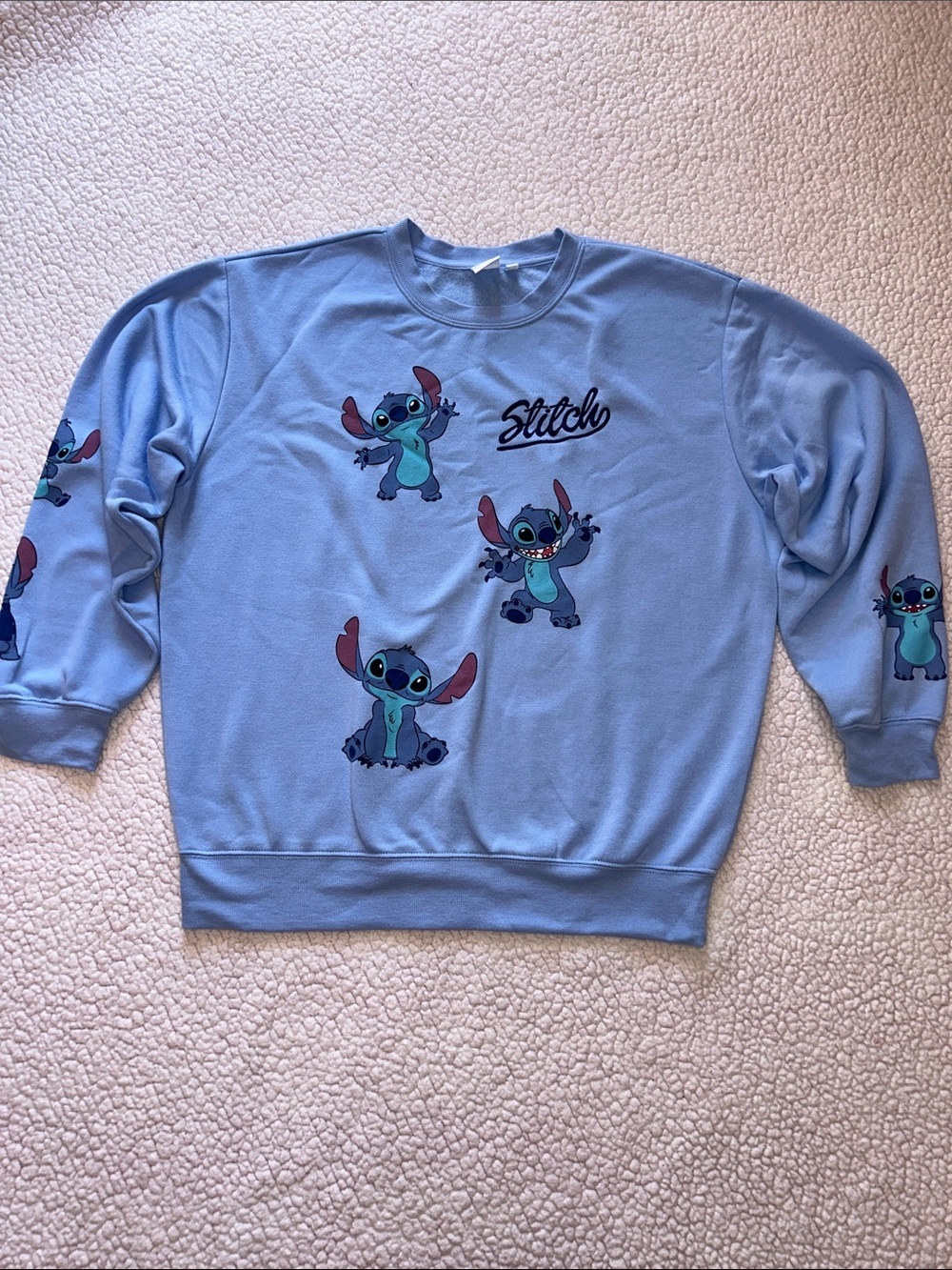 Disney Blue Stitch Crewneck Sweatshirt